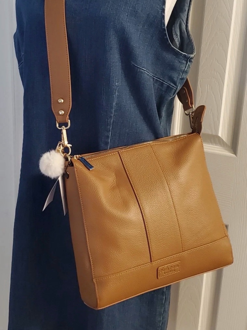 Pom Pom London Maple Westminster Messenger Leather Bag with 3 Straps NWT - Picture 10 of 10